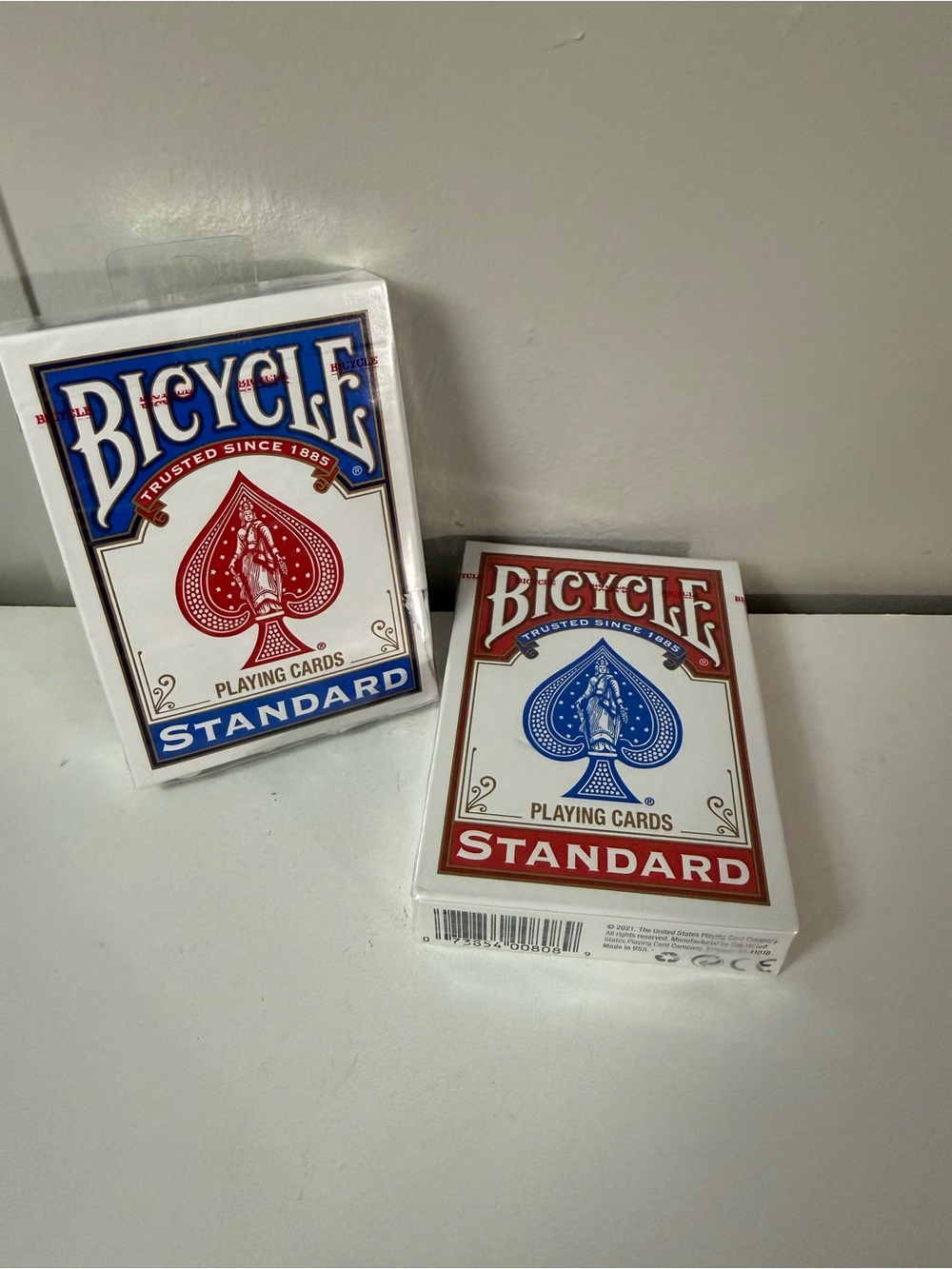 2 box of Bicycle Standard Playing Cards - White with Red & Blue Details